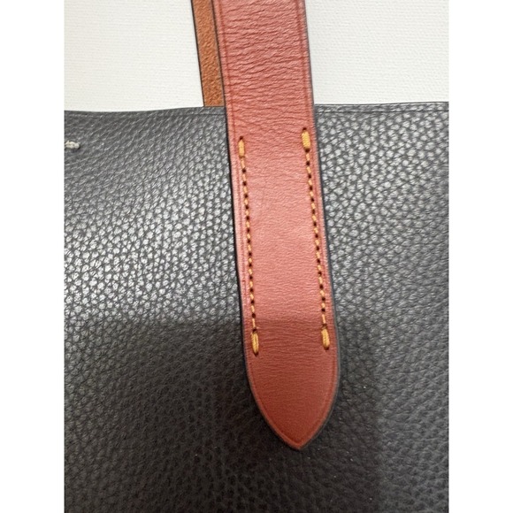 COACH Relay Tote Bag CH756 - Black Polished Pebble Leather Brown -Tanned Leather - Picture 4 of 16